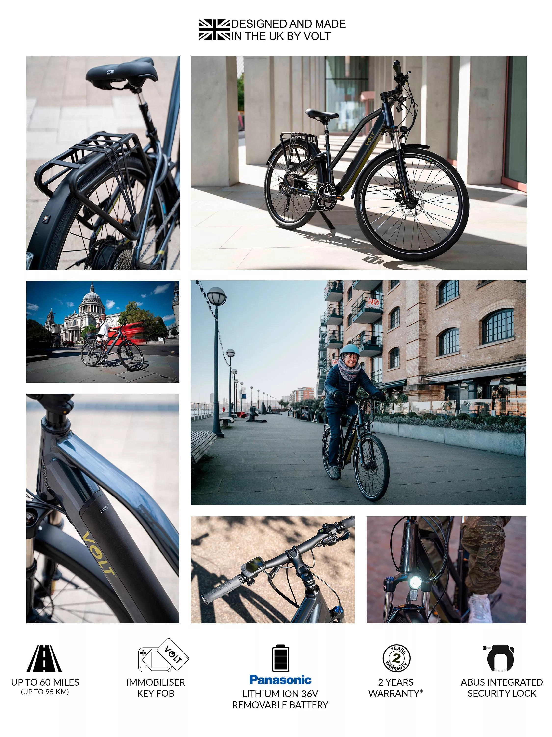 Volt Pulse Low Step Hybrid e-Bike, Space Grey - Image 9