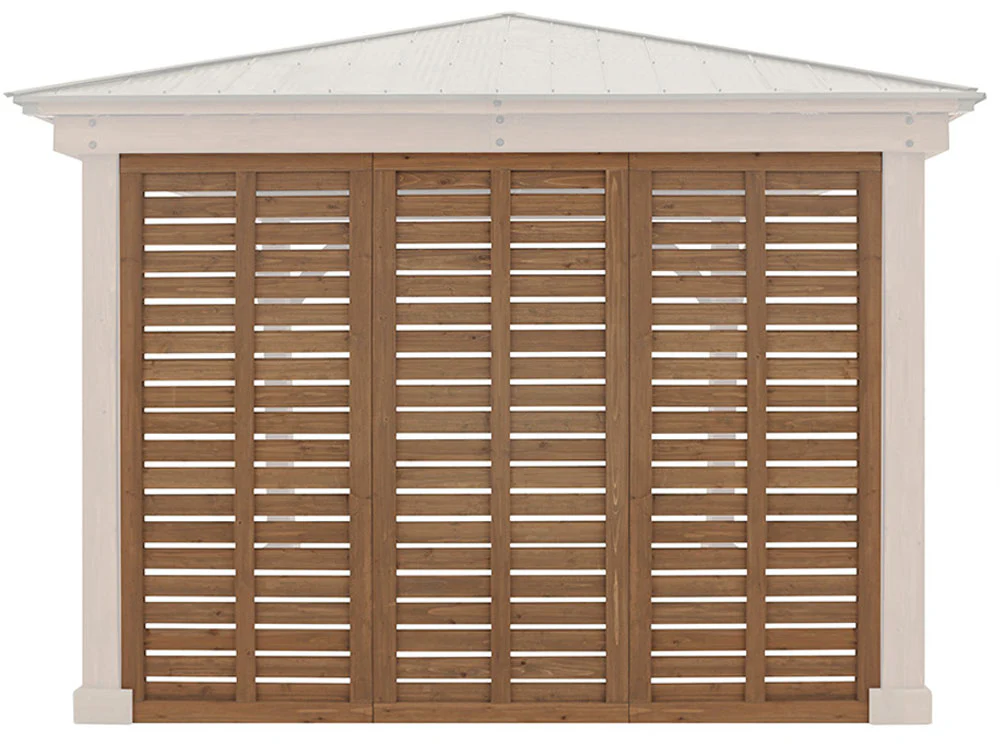 Yardistry 12ft x 12ft (3.7 x 3.7m) Cedar Gazebo with Privacy Wall & Aluminium Roof - Image 5