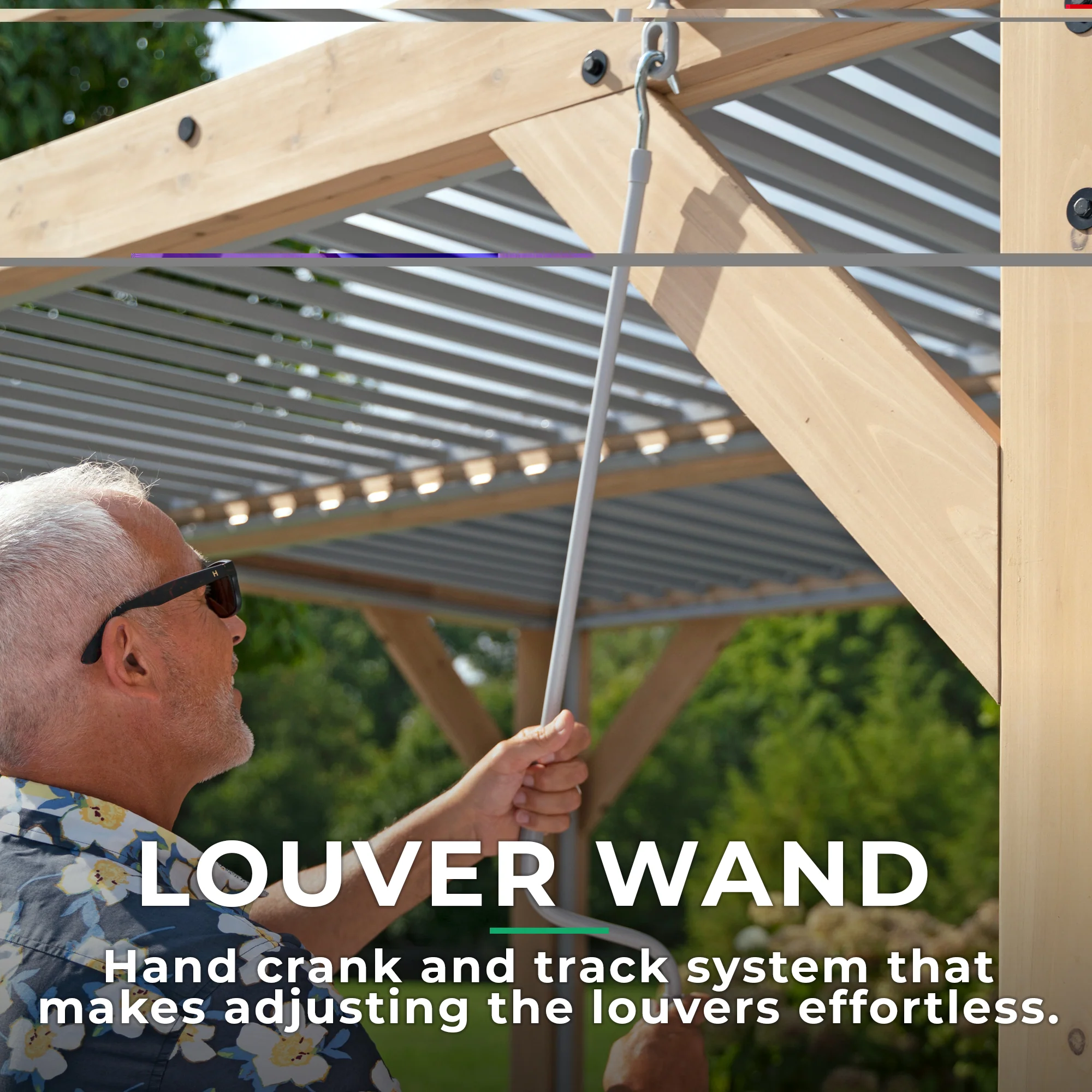 Yardistry Meridian Wood Room with Louvered Roof 10ft x 20ft (3m x 6m) - Image 8