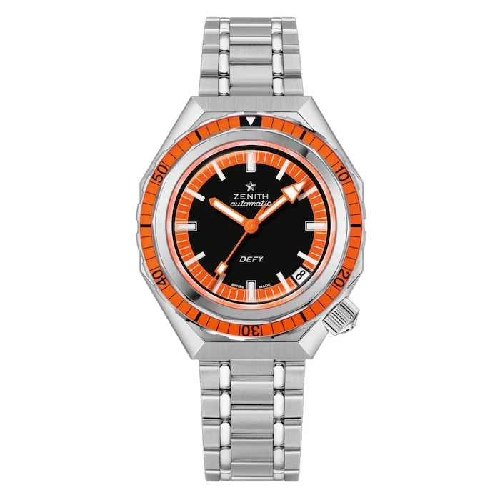 Zenith Automatic 37mm Men’s Watch with Black Material Dial, Stainless Steel Case & Bracelet, 600m Water Resistant / 03.A3648.670/21.M3648
