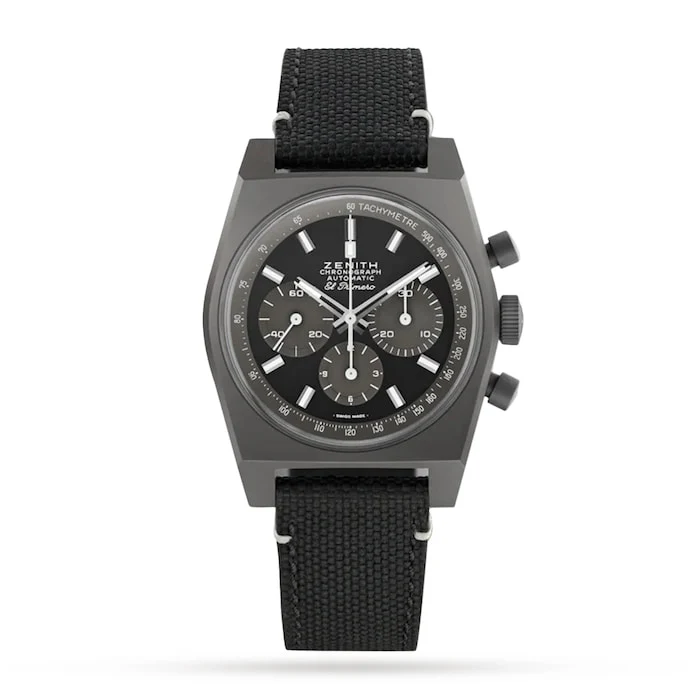 Zenith Automatic 37mm Men’s Watch with Black Material Dial, Titanium Case, 50m Water Resistant / 97.T384.4061/21.C822