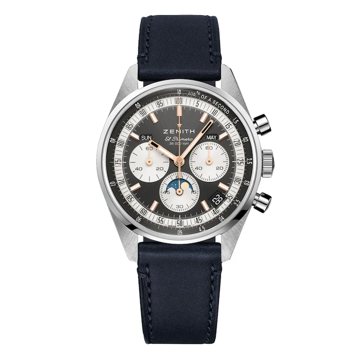 Zenith Automatic 38mm Men’s Watch with Grey Material Dial, Stainless Steel Case, 50m Water Resistant / 03.3400.3610/39.C910