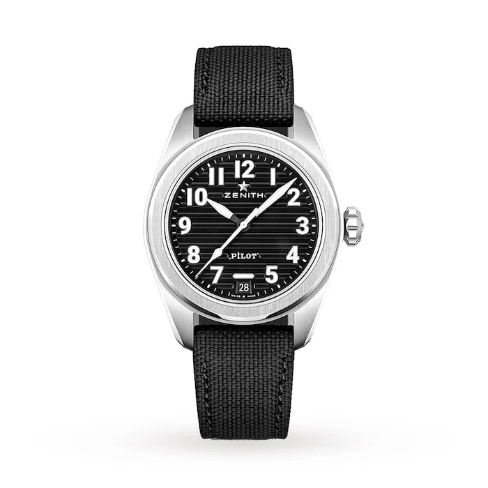 Zenith Automatic 40mm Men’s Watch with Black Material Dial, Stainless Steel Case, 100m Water Resistant / 03.4000.3620/21.I001
