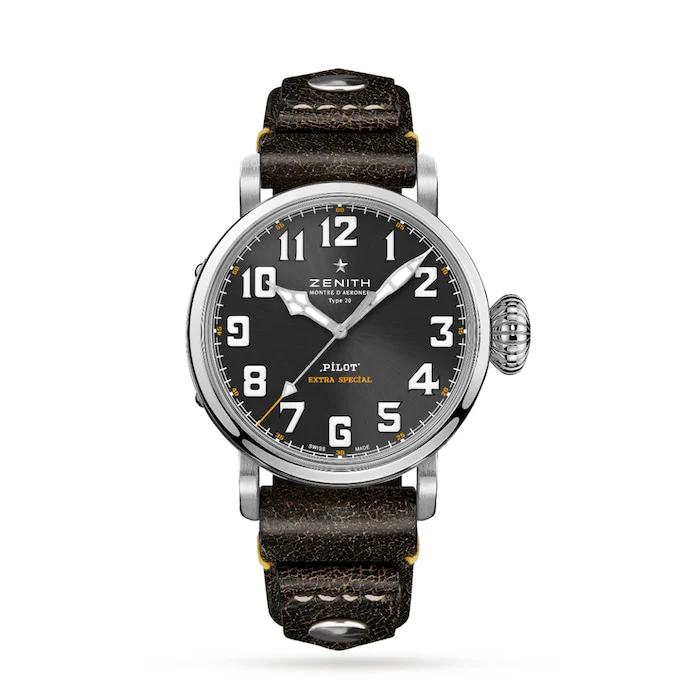 Zenith Automatic 45mm Men’s Watch with Grey Material Dial, Stainless Steel Case, 100m Water Resistant / 03.2434.679/20.I010