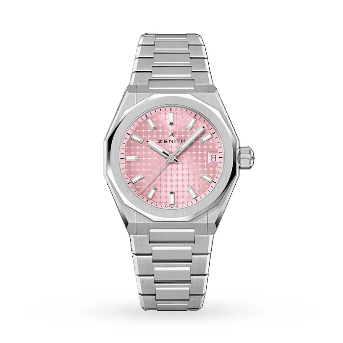 Zenith Defy Skyline 36mm Steel Automatic Watch - Pink Luxury Watch Swiss Made Automatic Movement  03.9400.670/18.I001