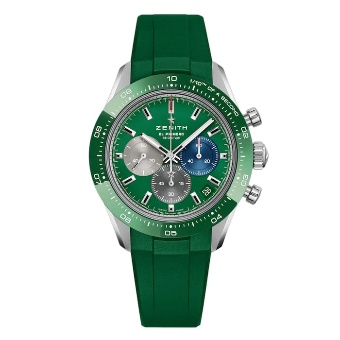 Zenith Sport Automatic 41mm Men’s Watch with Green Material Dial, Stainless Steel Case, 100m Water Resistant / 03.3119.3600/56.R952